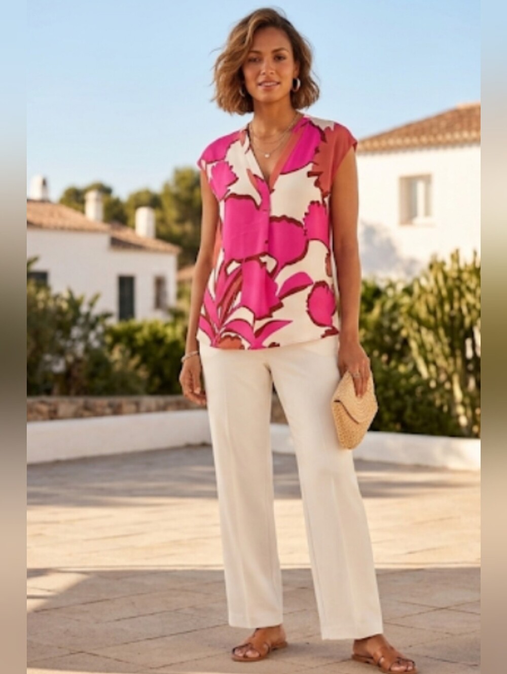 (18) NWT ANN TAYLOR FACTORY Bold Floral Print Relaxed Top, Size XXS